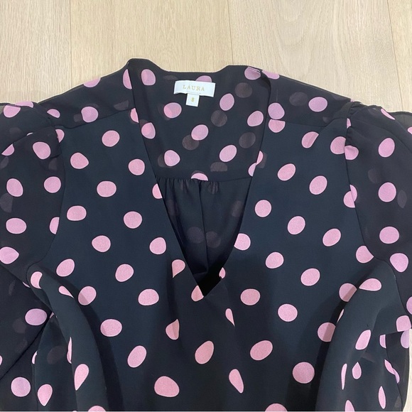 Laura | Black Polka Dot Ruffle Sleeve Long Sleeve Blouse 🖤 - Picture 8 of 14